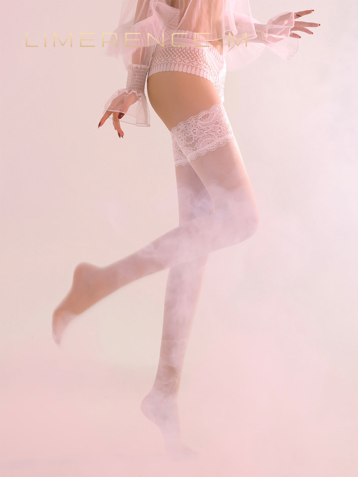 "Monet's Garden" 5D Sexy Silky Thin Knee-High Socks, Non-Slip Over-the-Knee