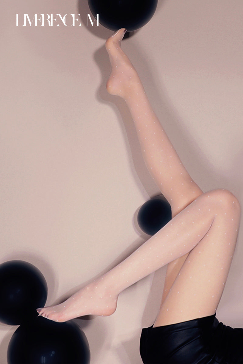 「Dotto」5D ドット柄ストッキング シルキー ふんわり 透け感