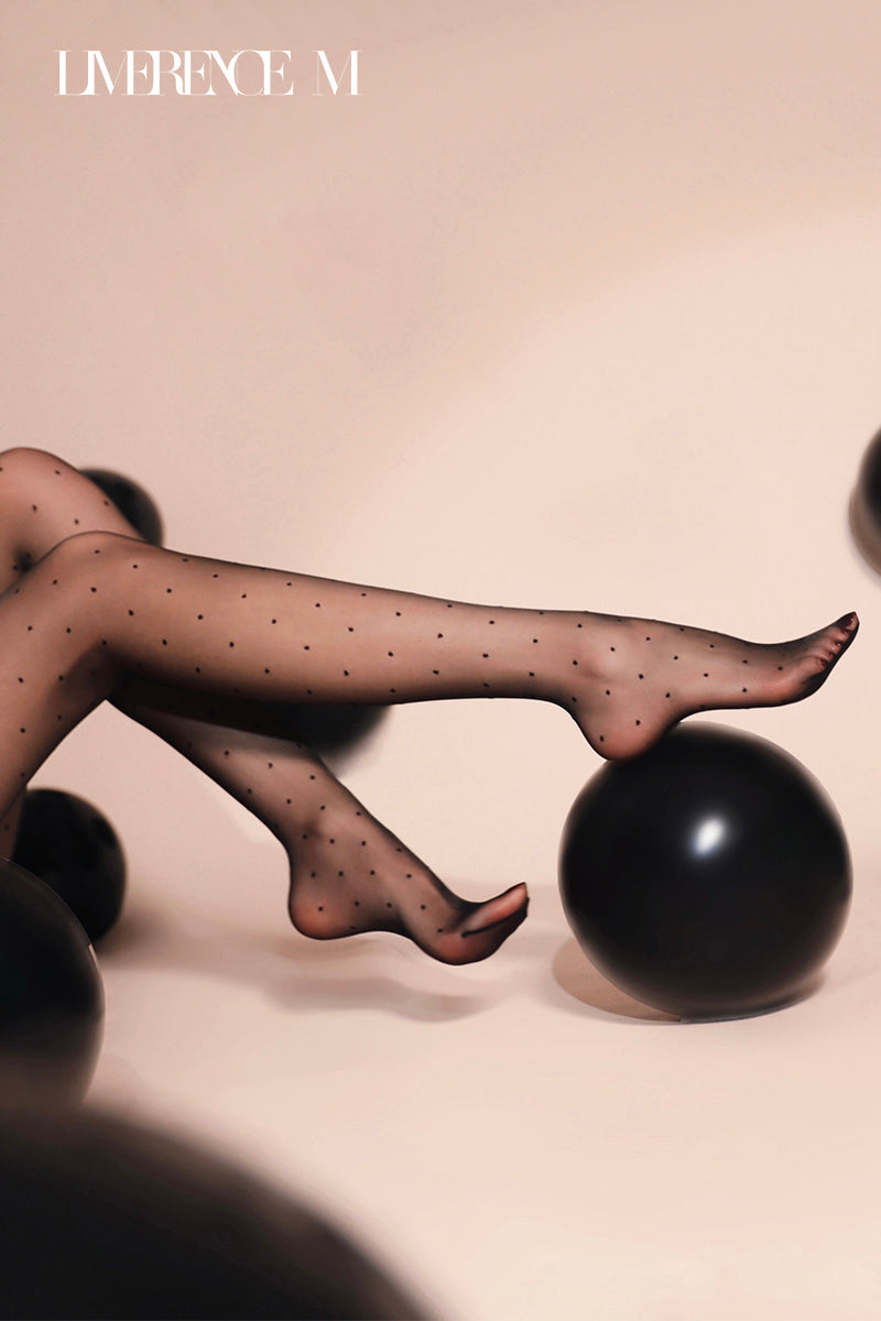 「Dotto」5D ドット柄ストッキング シルキー ふんわり 透け感