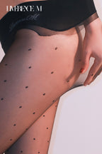 「Dotto」5D ドット柄ストッキング シルキー ふんわり 透け感