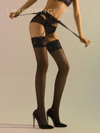 “莫奈花园”5D性感丝滑薄款过膝袜，防滑过膝