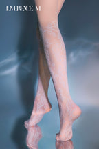 「Venus」15D レースジャカードストッキング 透け感  レトロ ふんわり セクシー