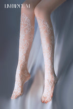 「Venus」15D レースジャカードストッキング 透け感  レトロ ふんわり セクシー