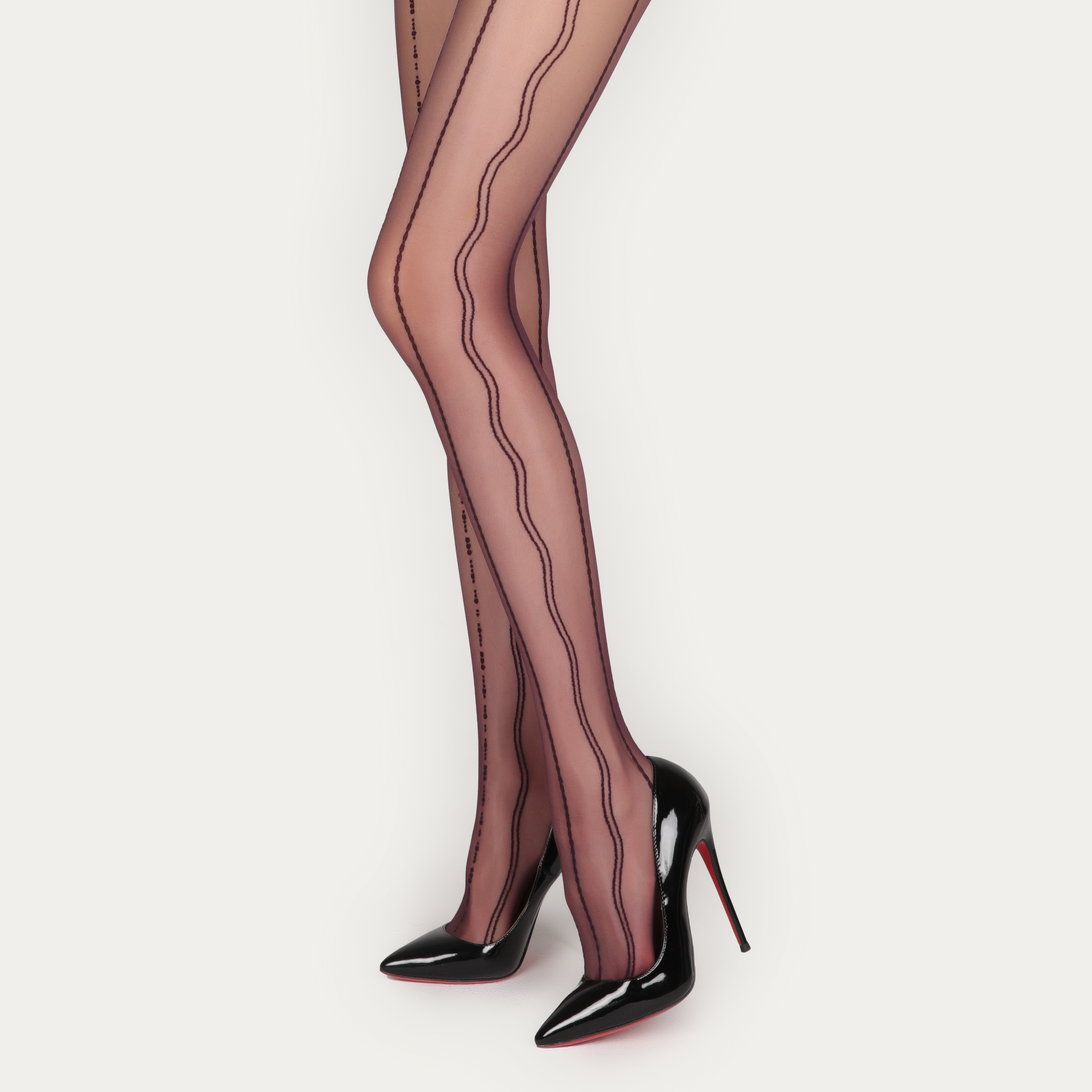 "Denpa" — glossy, smooth jacquard-knit stockings