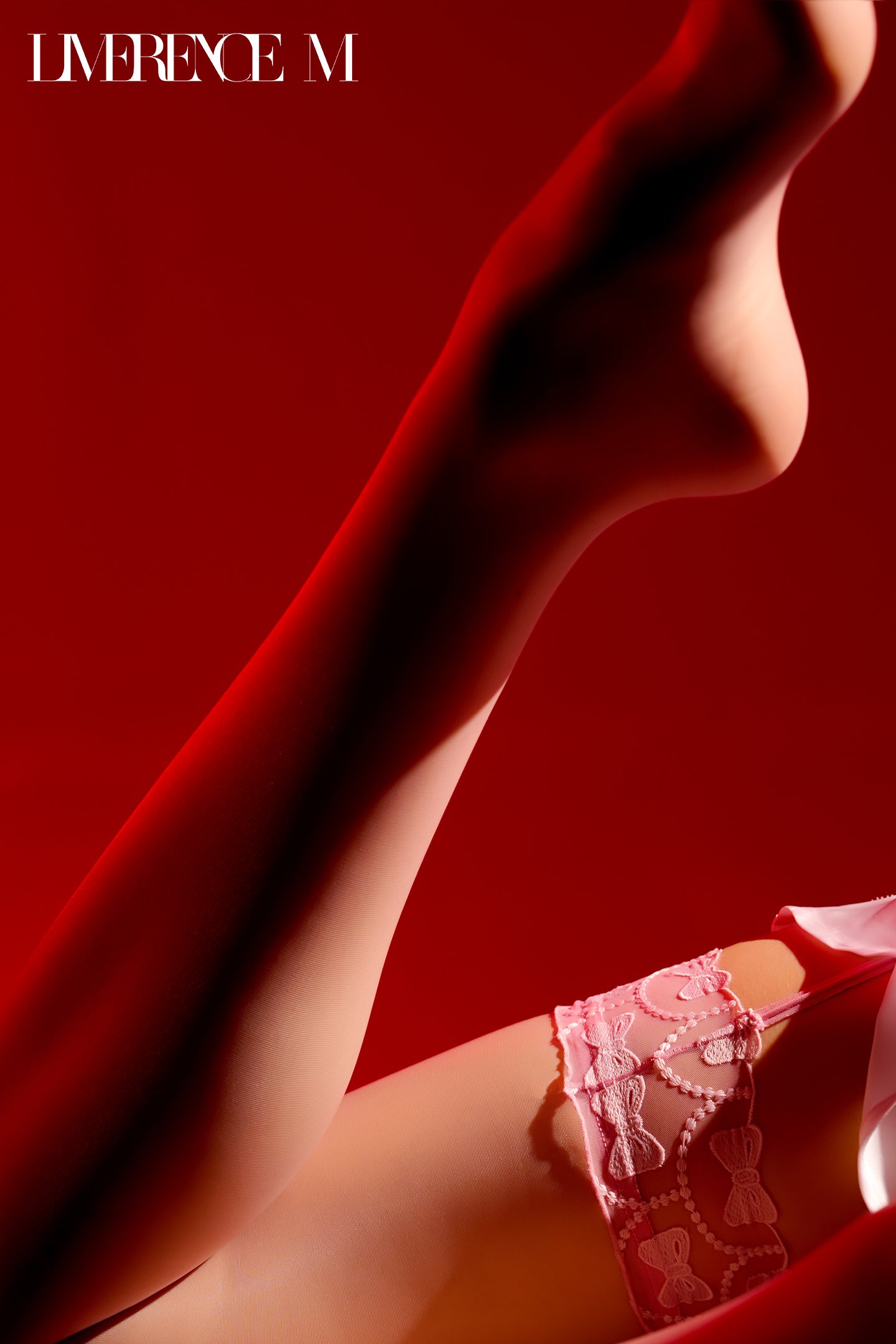 「Eros」5D ガーターストッキング 透け感 シルキー セクシー リボン刺繡