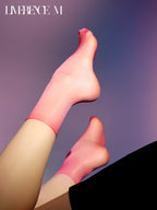 「Candy Jeri」10D ソックス ショートストッキング 光沢 オイルツヤ感 滑らか 高弾力 伝線しにくい 靴下