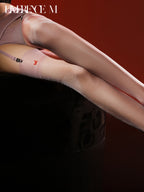 「The Morden age」1D ガーターストッキング パール光沢 バックライン セクシー  レディース タイツ