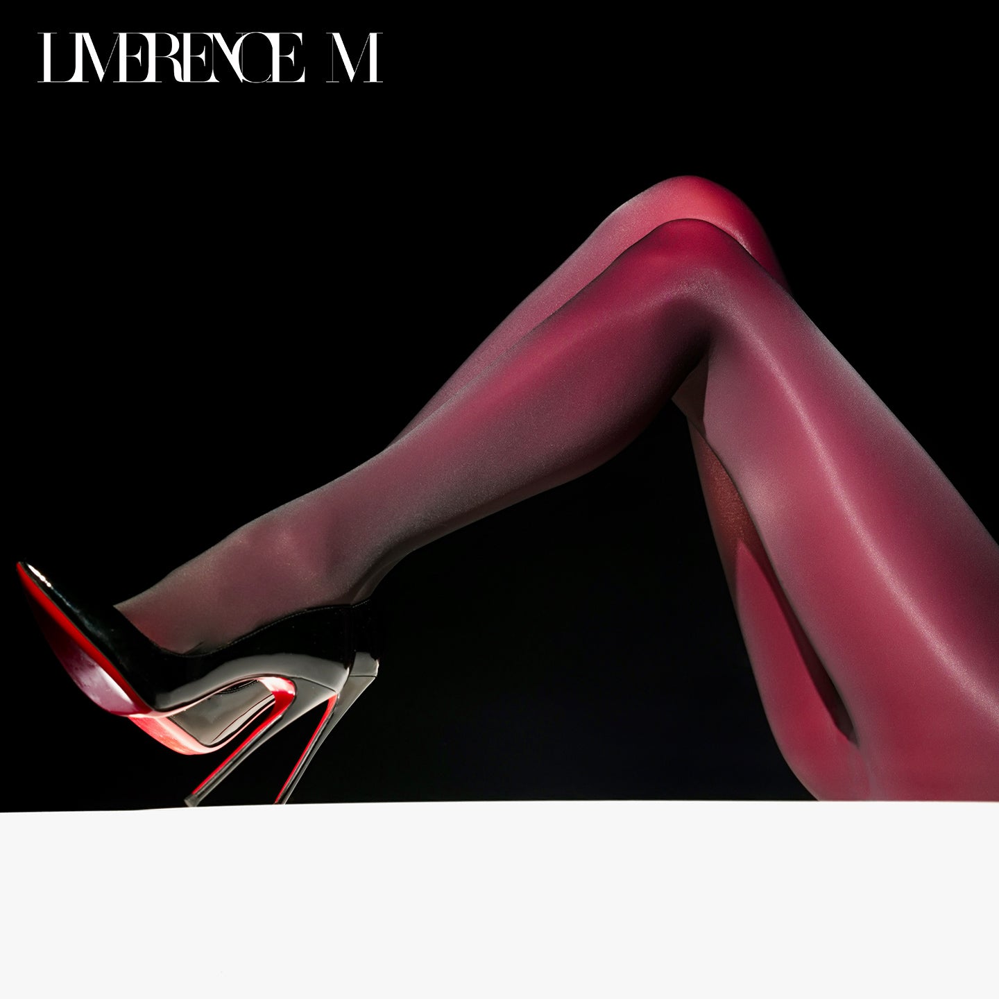 「Gem」150D 光沢ストッキング うるツヤ なめらか 高弾力 ブラック×カラーグロウ