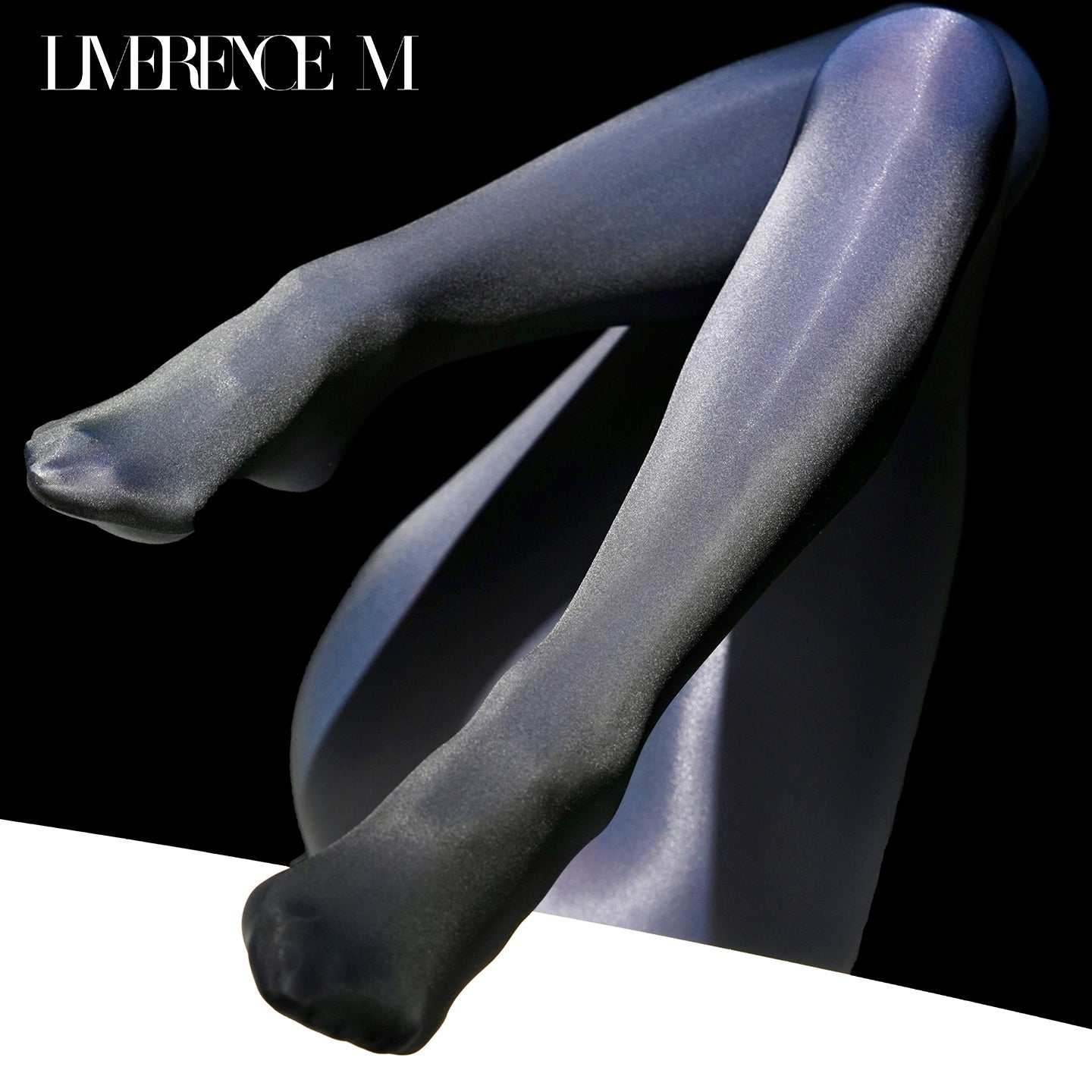 「Gem」150D 光沢ストッキング うるツヤ なめらか 高弾力 ブラック×カラーグロウ