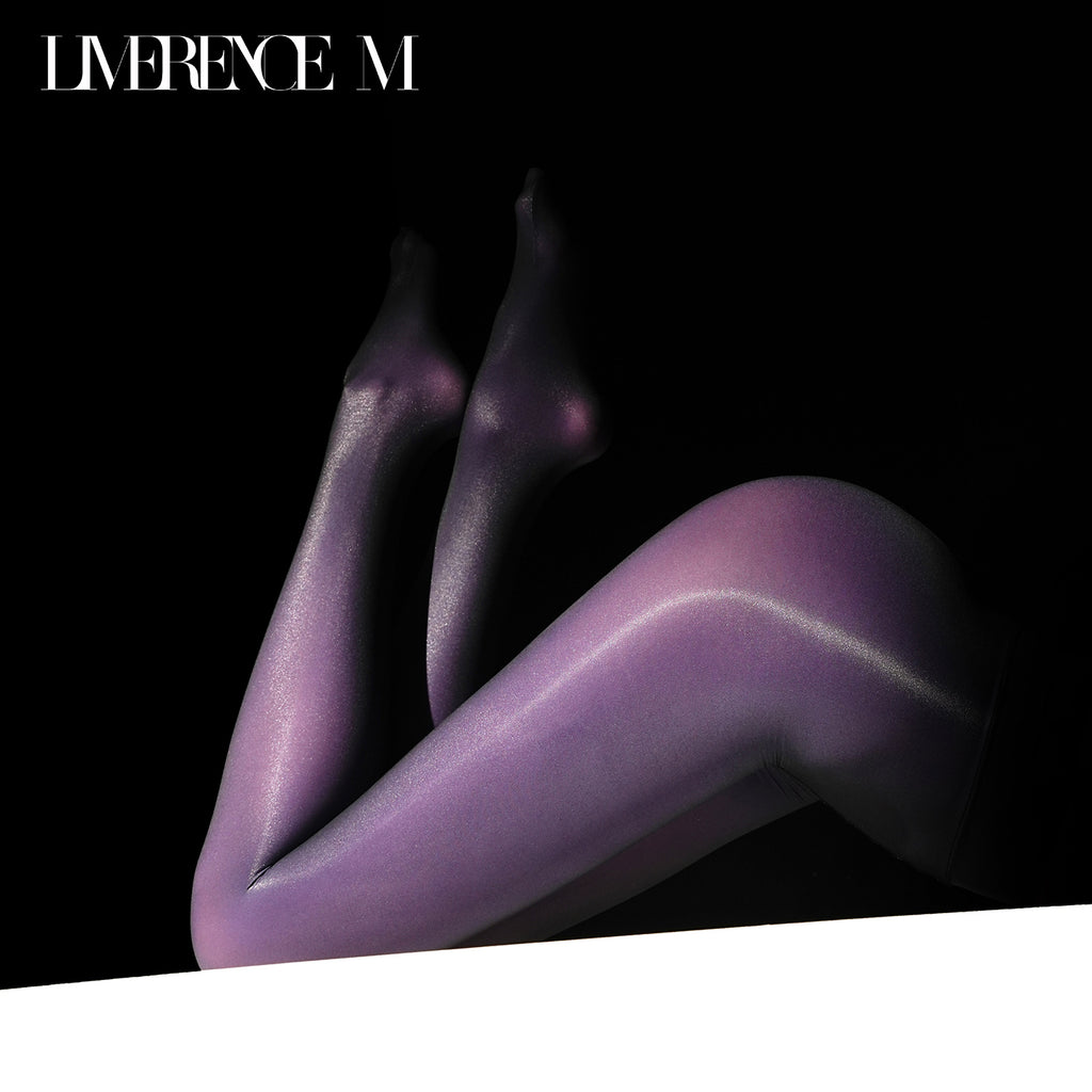 「Gem」150D 光沢ストッキング うるツヤ なめらか 高弾力 ブラック×カラーグロウ