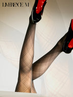 「Elegance」10D レディースストッキング マット 透け感 ダイヤ柄 シアータイツ 美脚 セクシー おしゃれ ふんわり