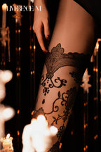 「Baroque」15D バロック調 レトロ風ストッキング 柔らか 美脚 セクシー