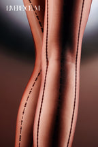 「Denpa」8D 光沢ストッキング ツヤ感 電波柄 デザイン感 なめらか セクシー