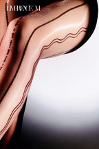 「Denpa」8D 光沢ストッキング ツヤ感 電波柄 デザイン感 なめらか セクシー